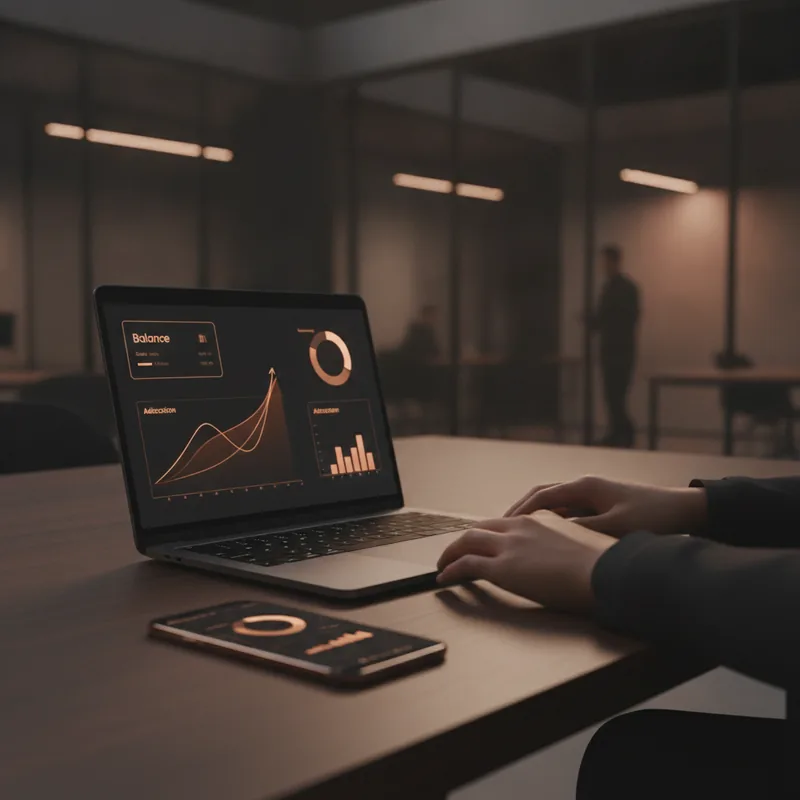 Brintaxio Flarvix tableau de bord affichant le solde, les indicateurs de performance et l'activité récente